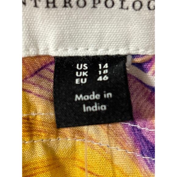 Anthropologie X Cecilia Pettersson Floral Tie-Front Midi Dress Sz 14 Cottagecore - Picture 11 of 14